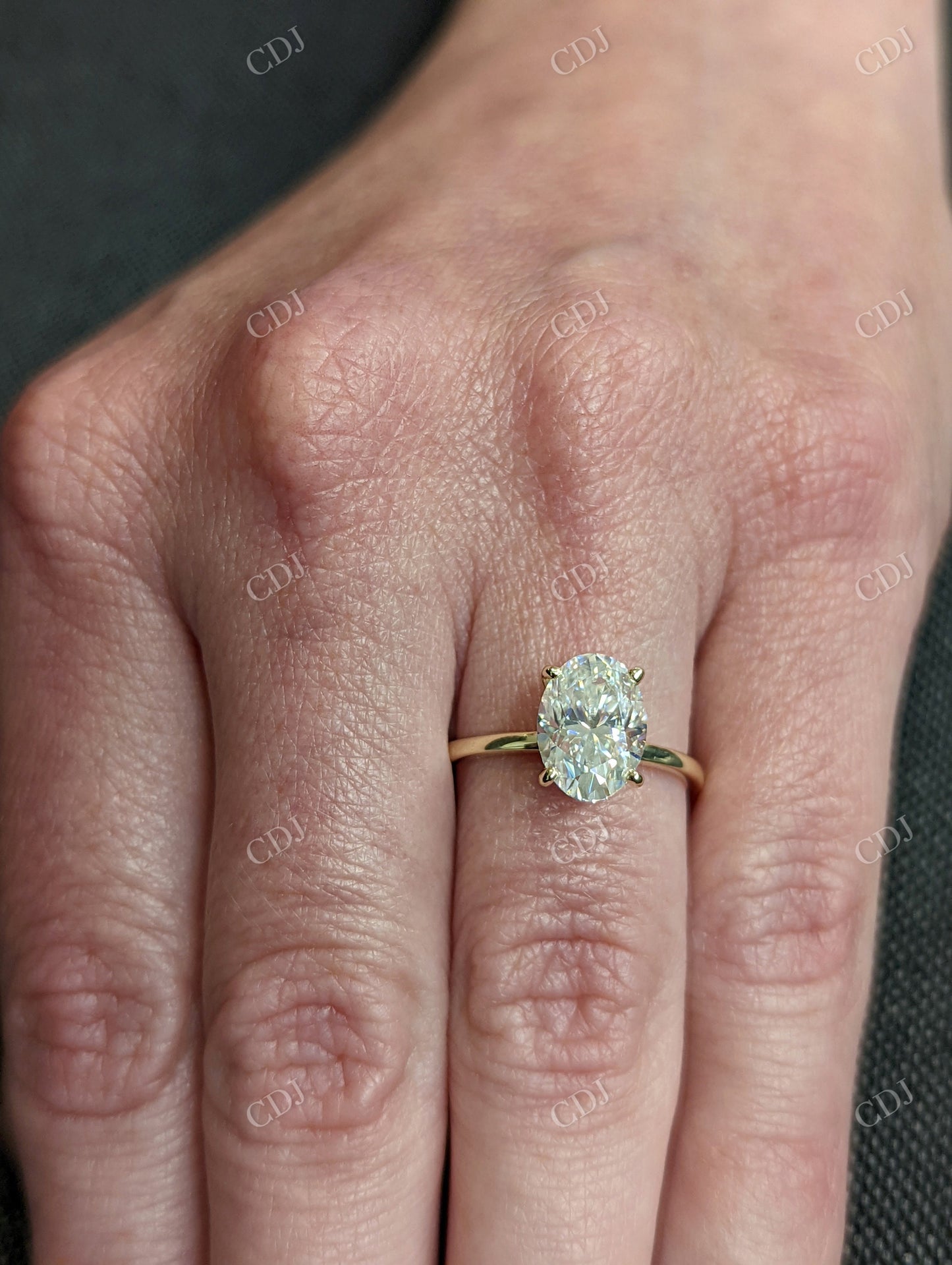 2.00CT Oval Cut Solitaire Moissanite Engagement Ring customdiamjewel