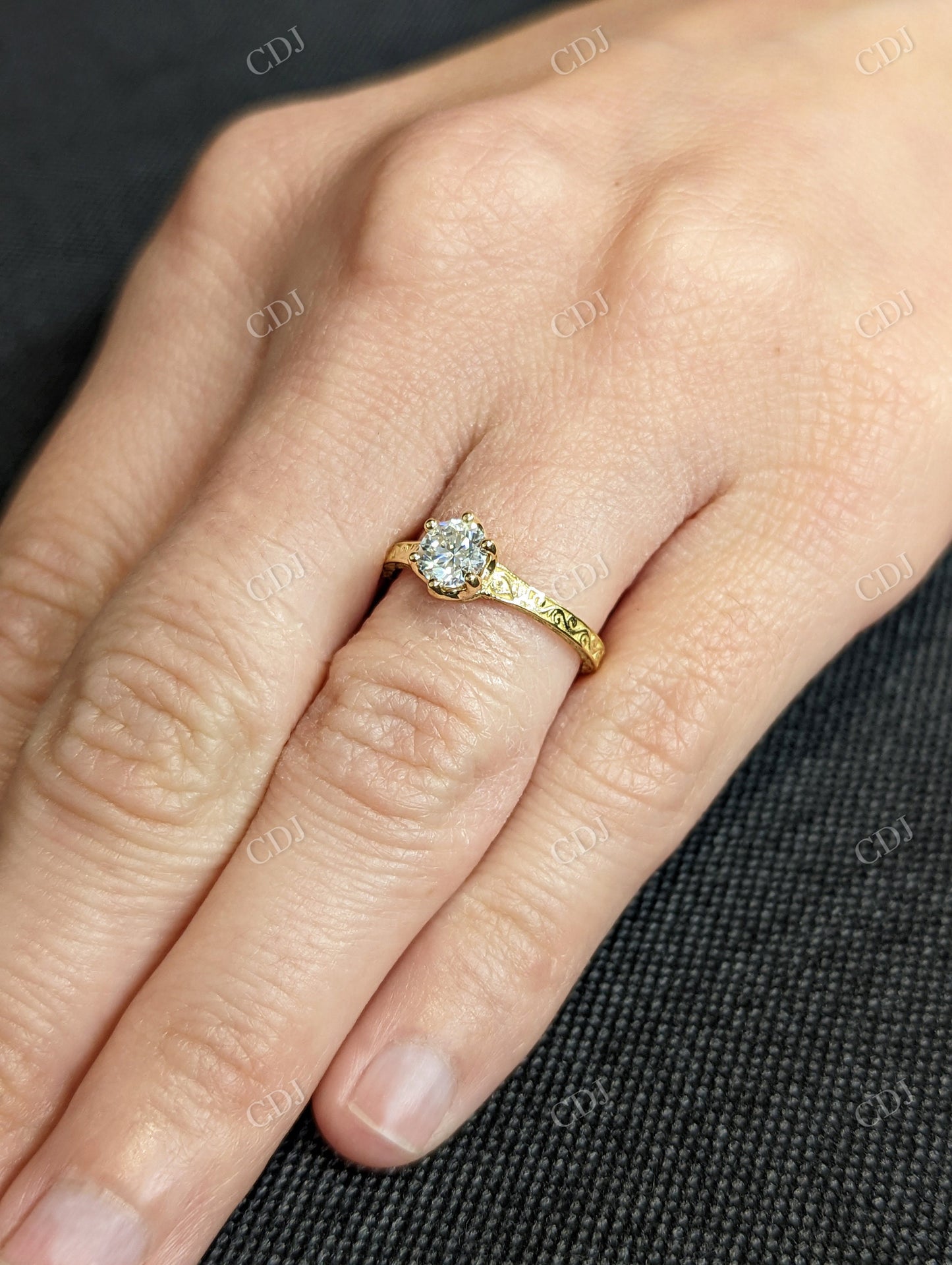 0.50CTW Round Cut Moissanite Vintage Style Ring customdiamjewel
