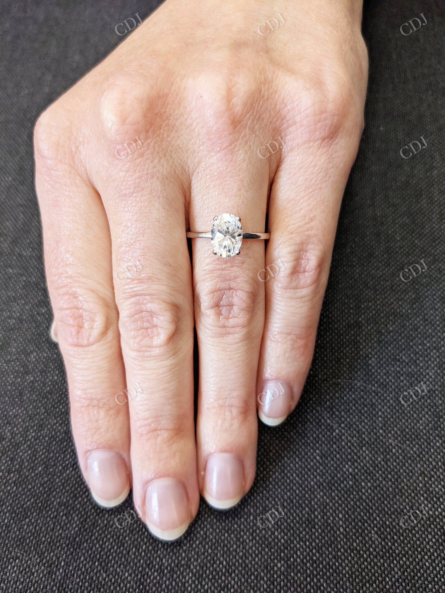 2.60CTW Crushed Ice Oval Cut Moissanite Ring customdiamjewel