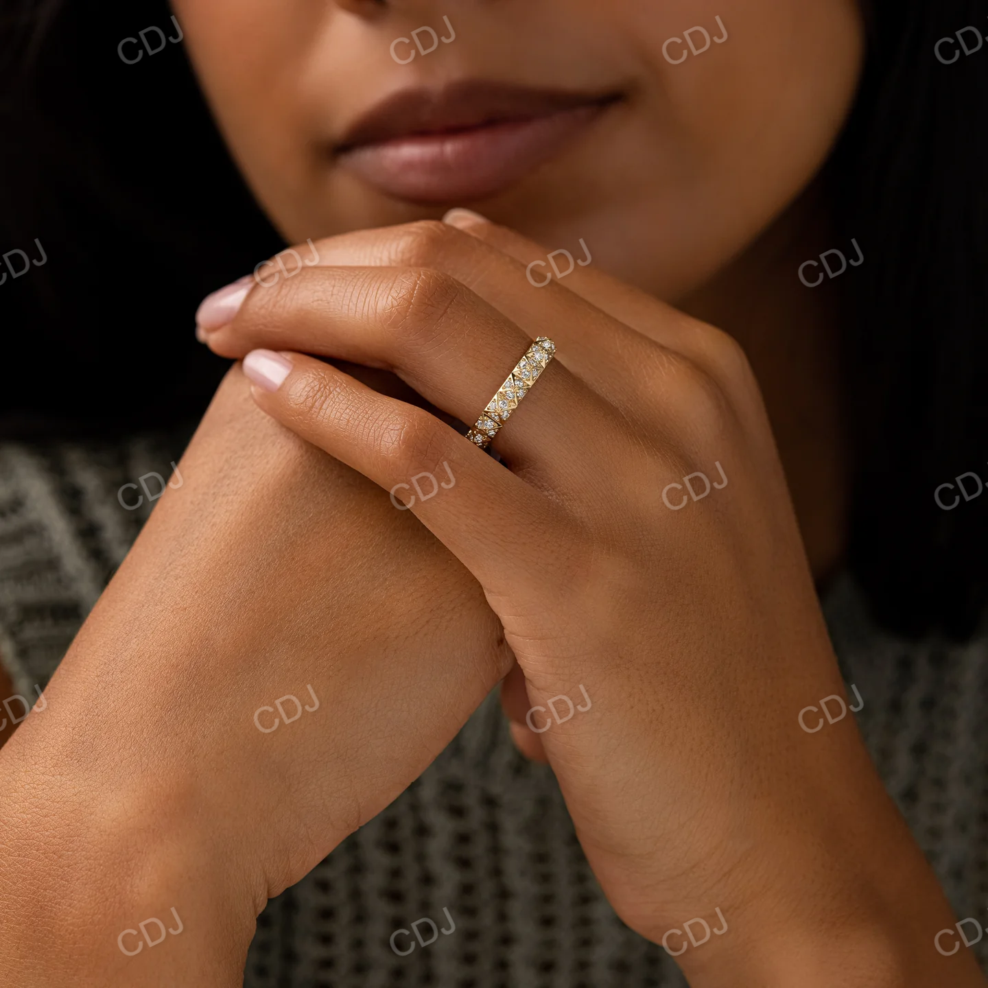 Vintage Style Lab Grown Diamond Wedding Band customdiamjewel