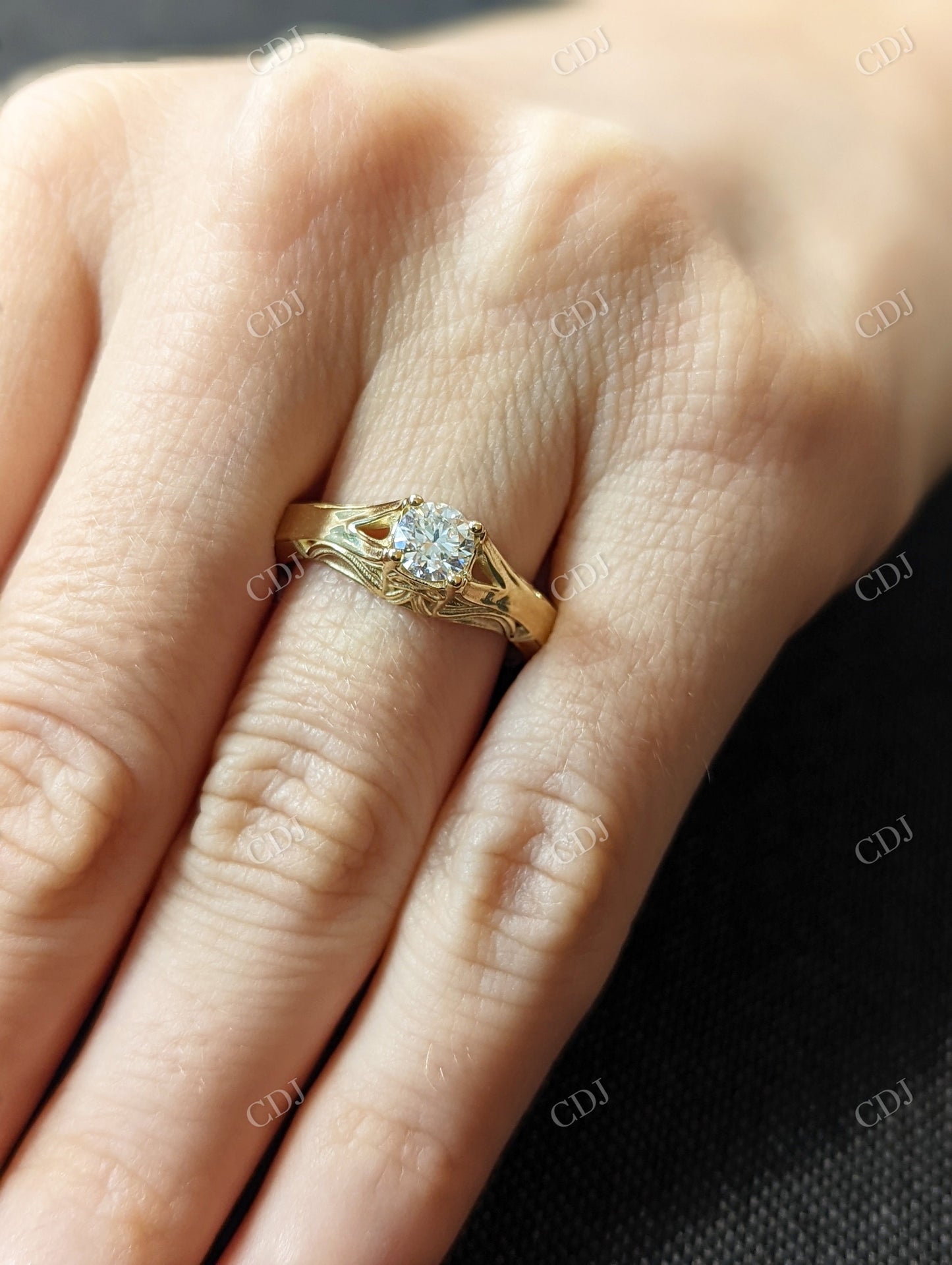 0.50CT Round Moissanite Vintage Filigree Engagement Ring customdiamjewel