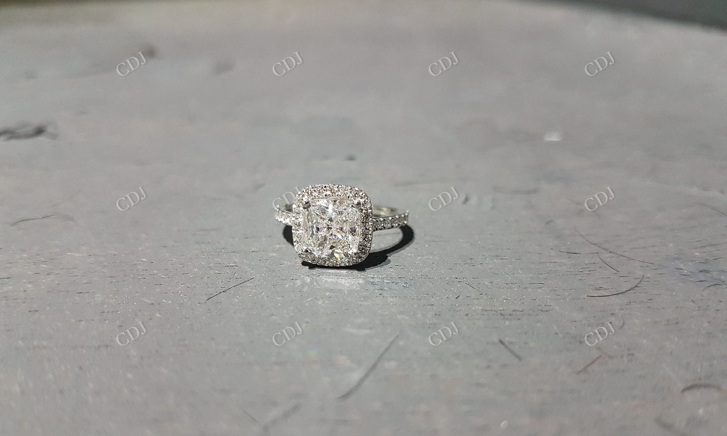 2.25CTW Cushion Cut Halo Moissanite Engagement Ring customdiamjewel