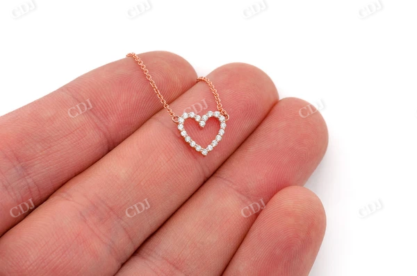 Round single line Diamond Heart Love Necklace customdiamjewel