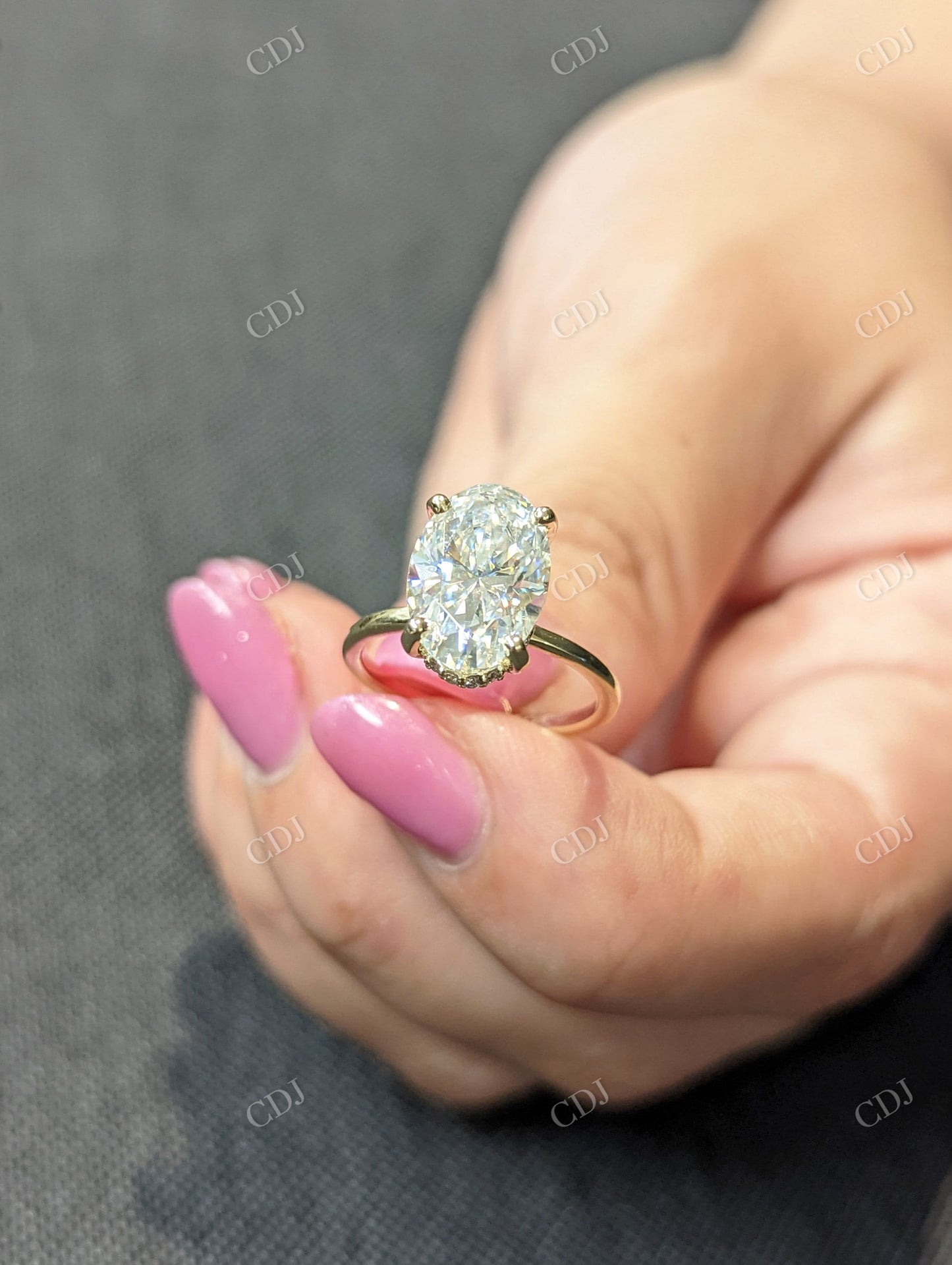 3.30CTW Oval Cut Moissanite Engagement Ring customdiamjewel