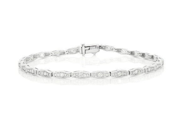 Lab Grown Diamond Angled Hex Link Bracelet customdiamjewel