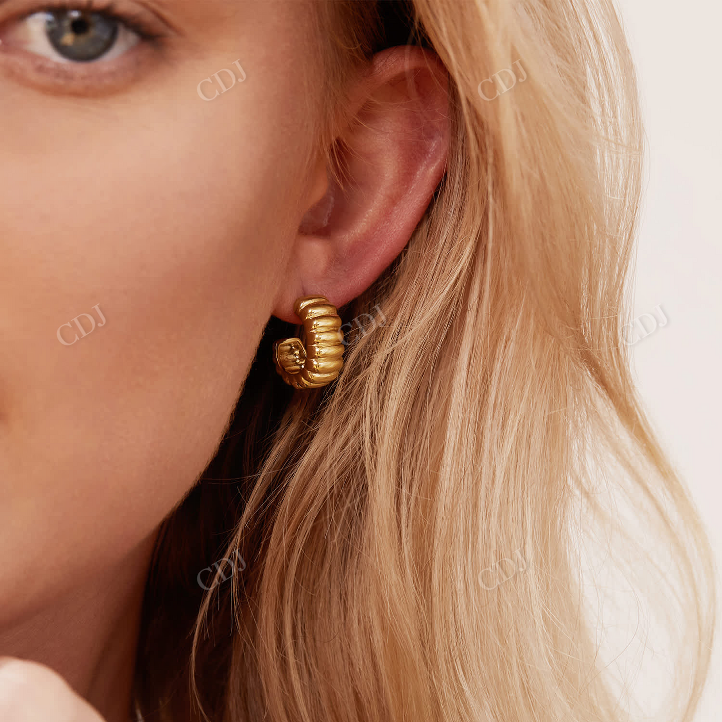 Chunky Bold Charlotte Hoop Earrings For Women customdiamjewel