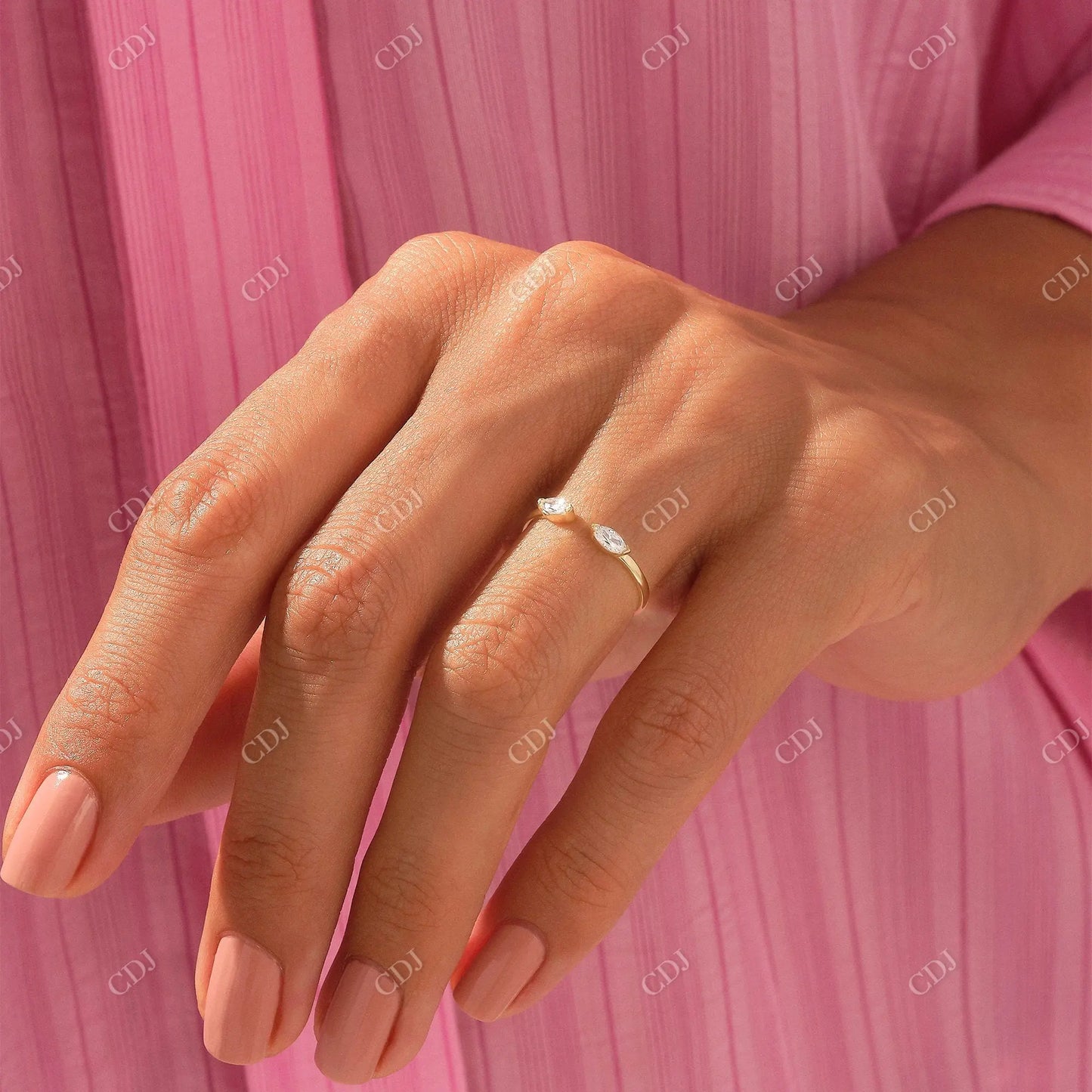 0.18CTW Marquise Lab Grown Diamond Open Ring customdiamjewel