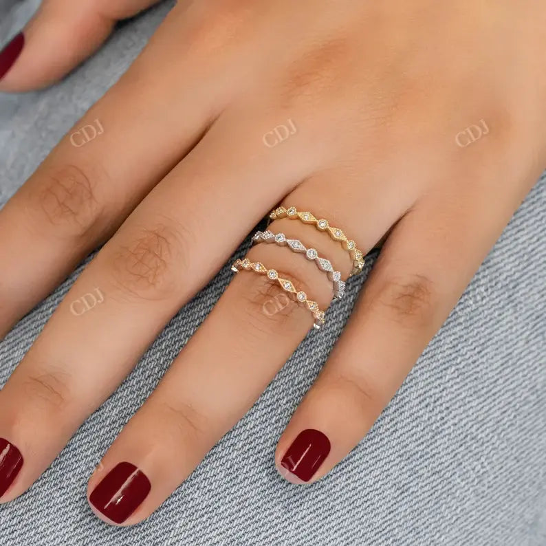 0.14CTW Lab Grown Diamond Art Deco Eternity Minimalist Stack Band customdiamjewel