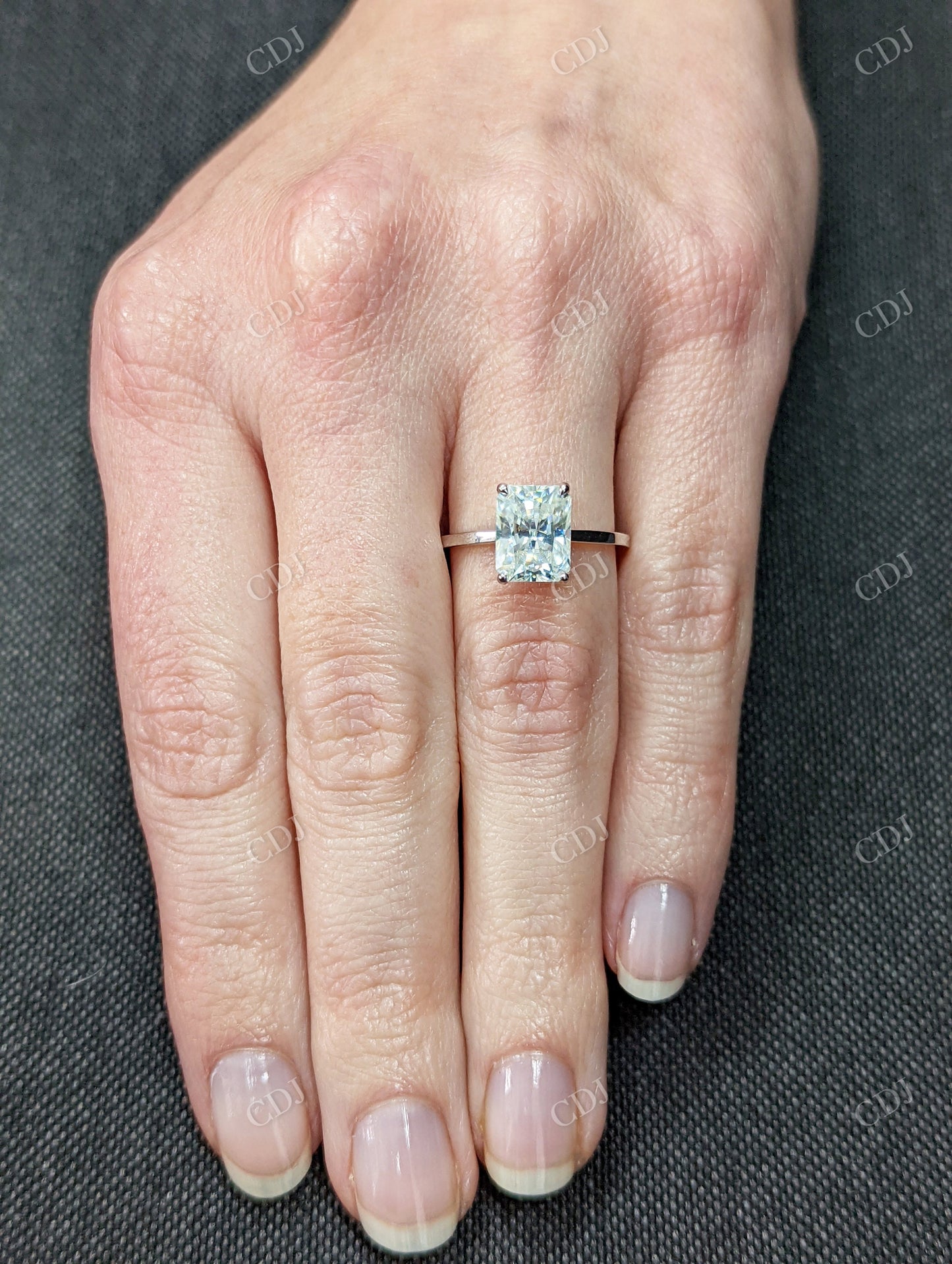 2.60CTW Radiant Cut Hidden Halo Moissanite Ring customdiamjewel