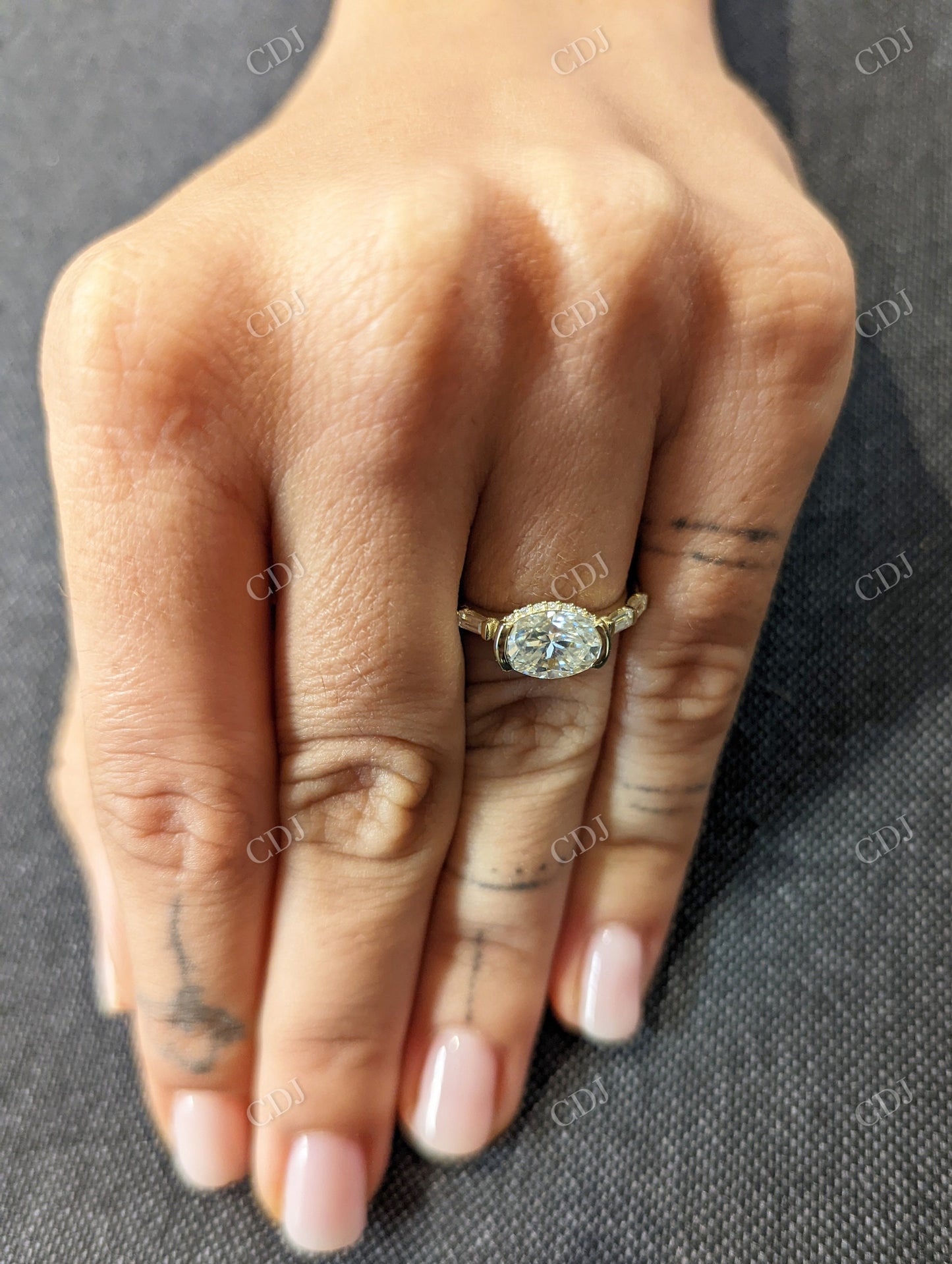 1.73CTW Oval Cut Cluster Moissanite Ring customdiamjewel