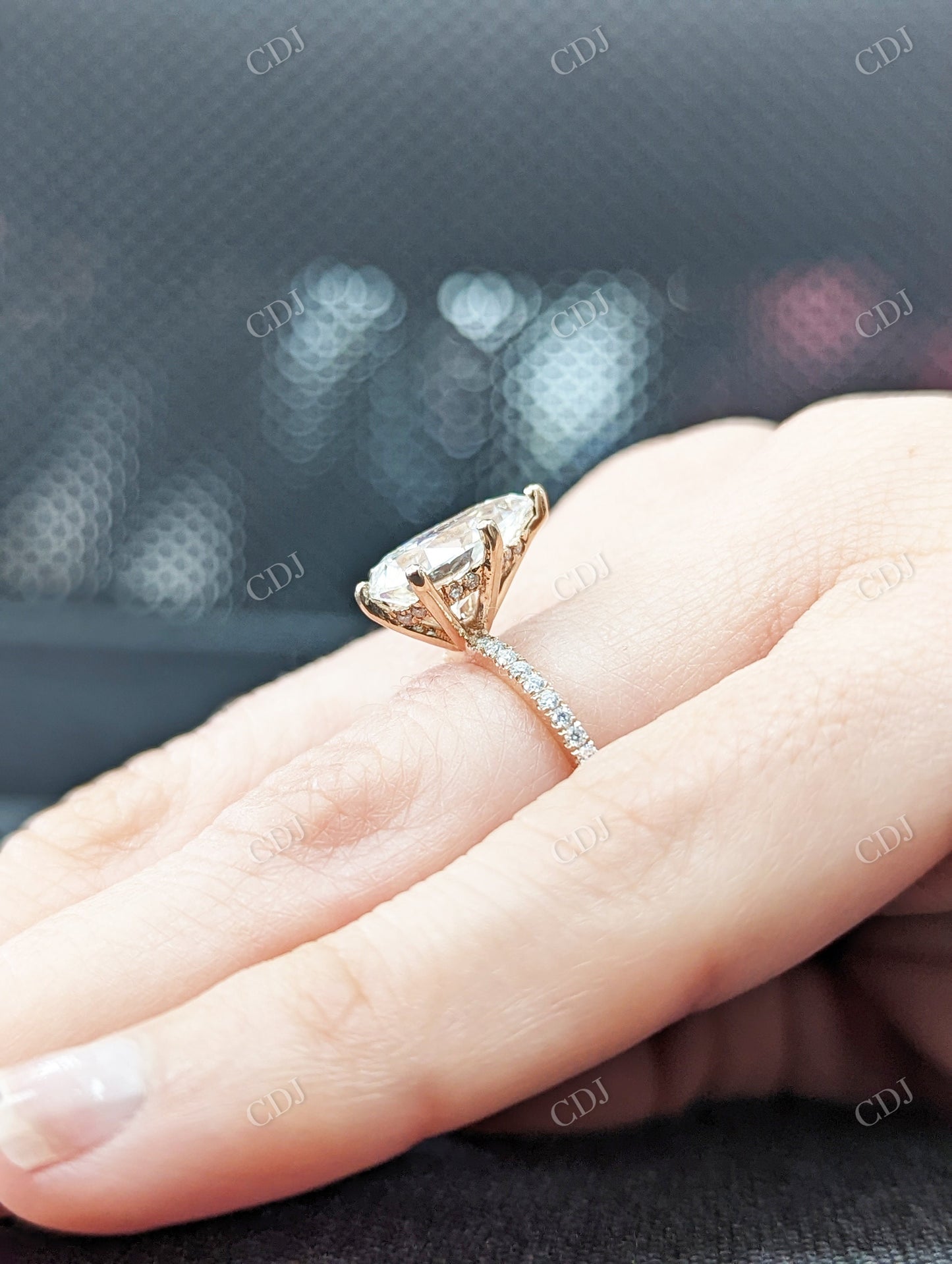 2.80CTW Pear Cut Moissanite Engagement Ring customdiamjewel