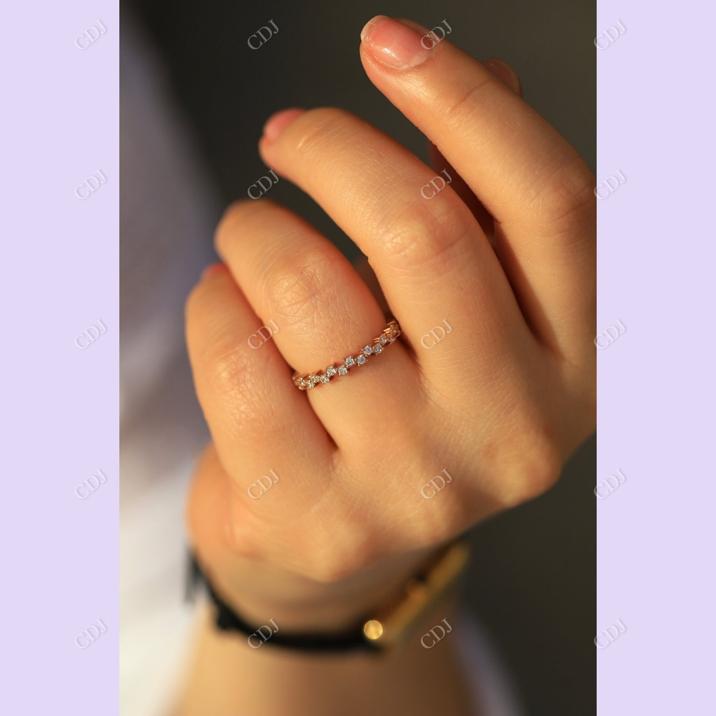 0.40CTW 3/4 Eternity Lab Grown Diamond Wedding Band customdiamjewel