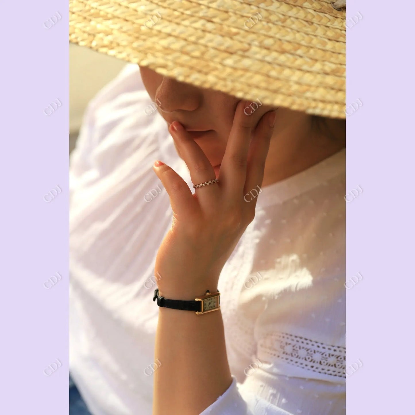 0.40CTW Round 3/4 Eternity Rose Gold Moissanite Wedding Band customdiamjewel