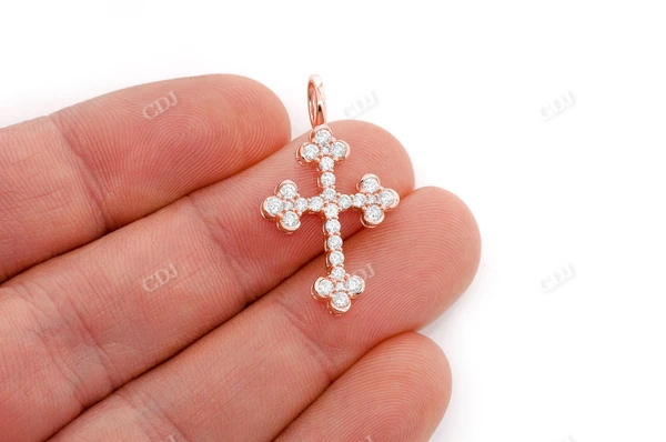 0.85CTW Round Diamond Antique Religion Cross Pendant customdiamjewel