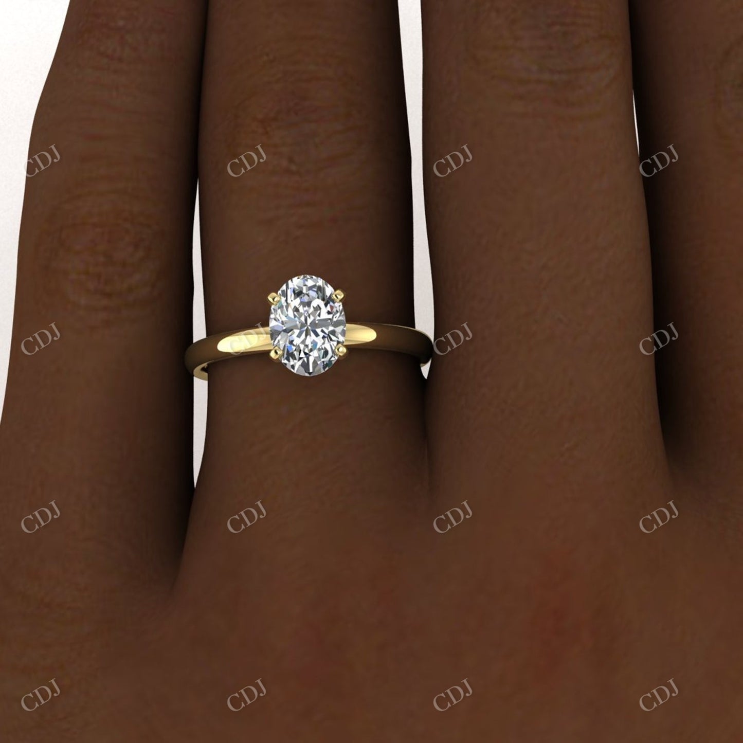 1.50CTW Oval Cut Solitaire Moissanite Ring customdiamjewel