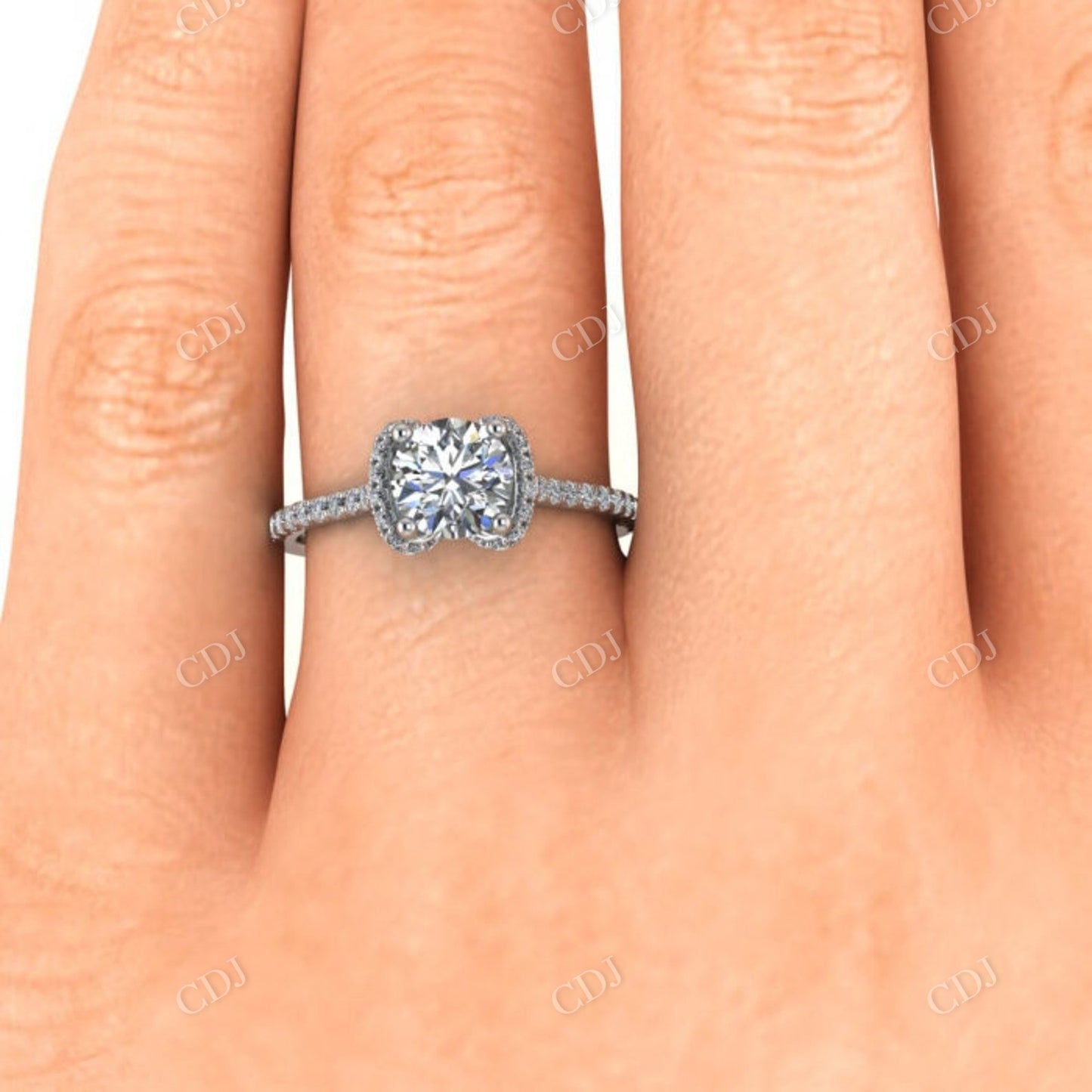 Floral Diamond Moissanite Micro Pave Cluster Engagement Ring customdiamjewel