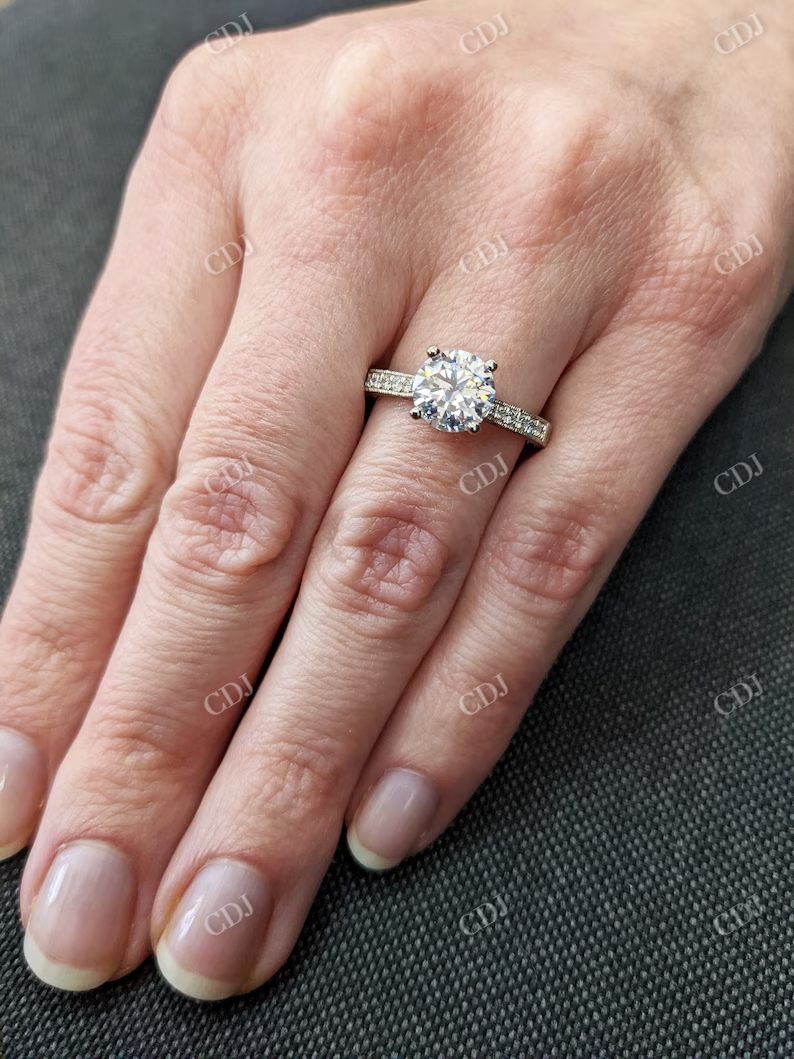 1.5CT Round Cut Vintage Moissanite Engagement Ring customdiamjewel