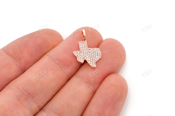 0.25CTW Round Diamond Texas State Pendant customdiamjewel