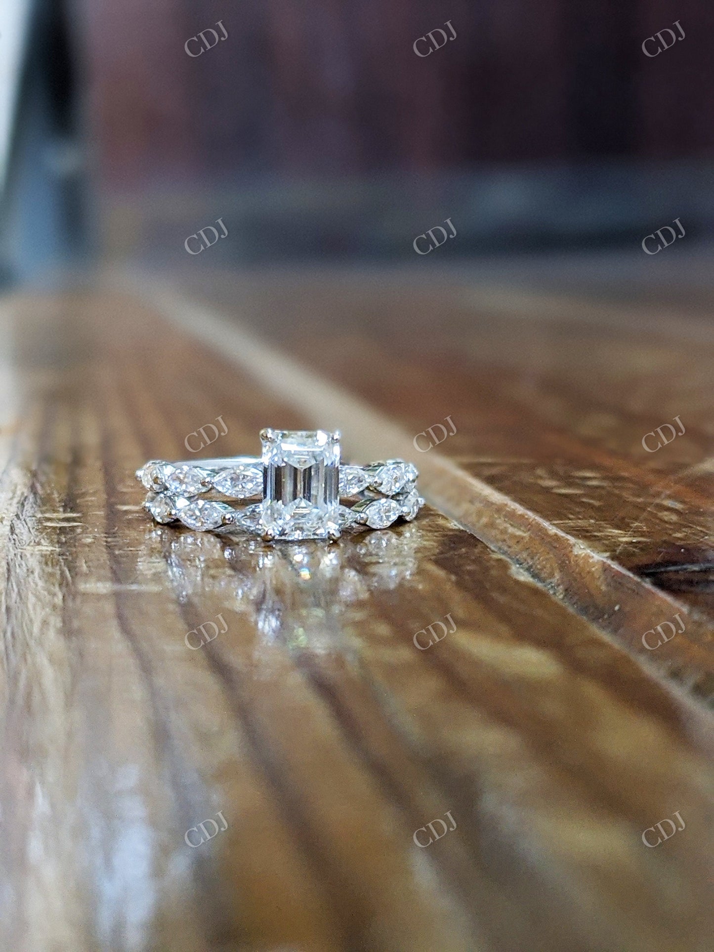 1.80CTW Emerald Cut Moissanite Engagement Ring customdiamjewel