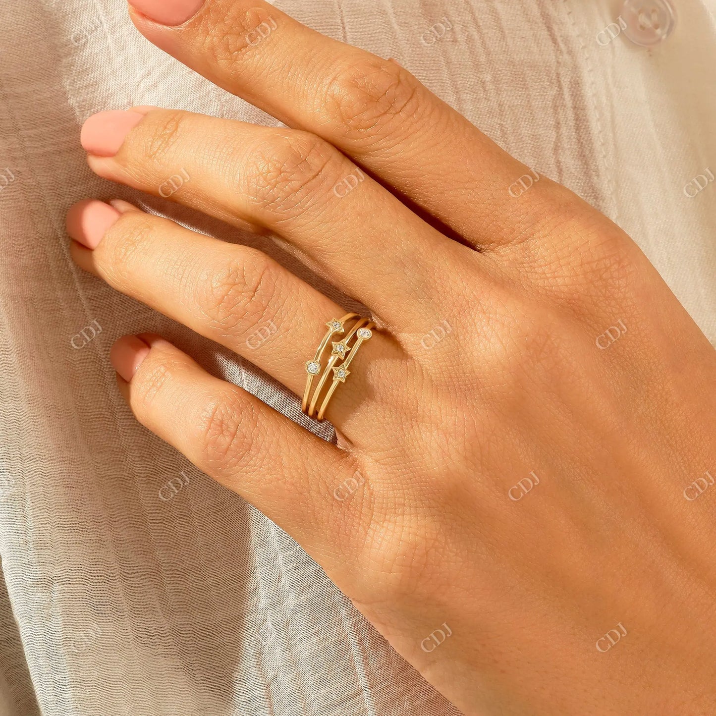 0.08CTW Round Lab Grown Diamond Statement Ring customdiamjewel