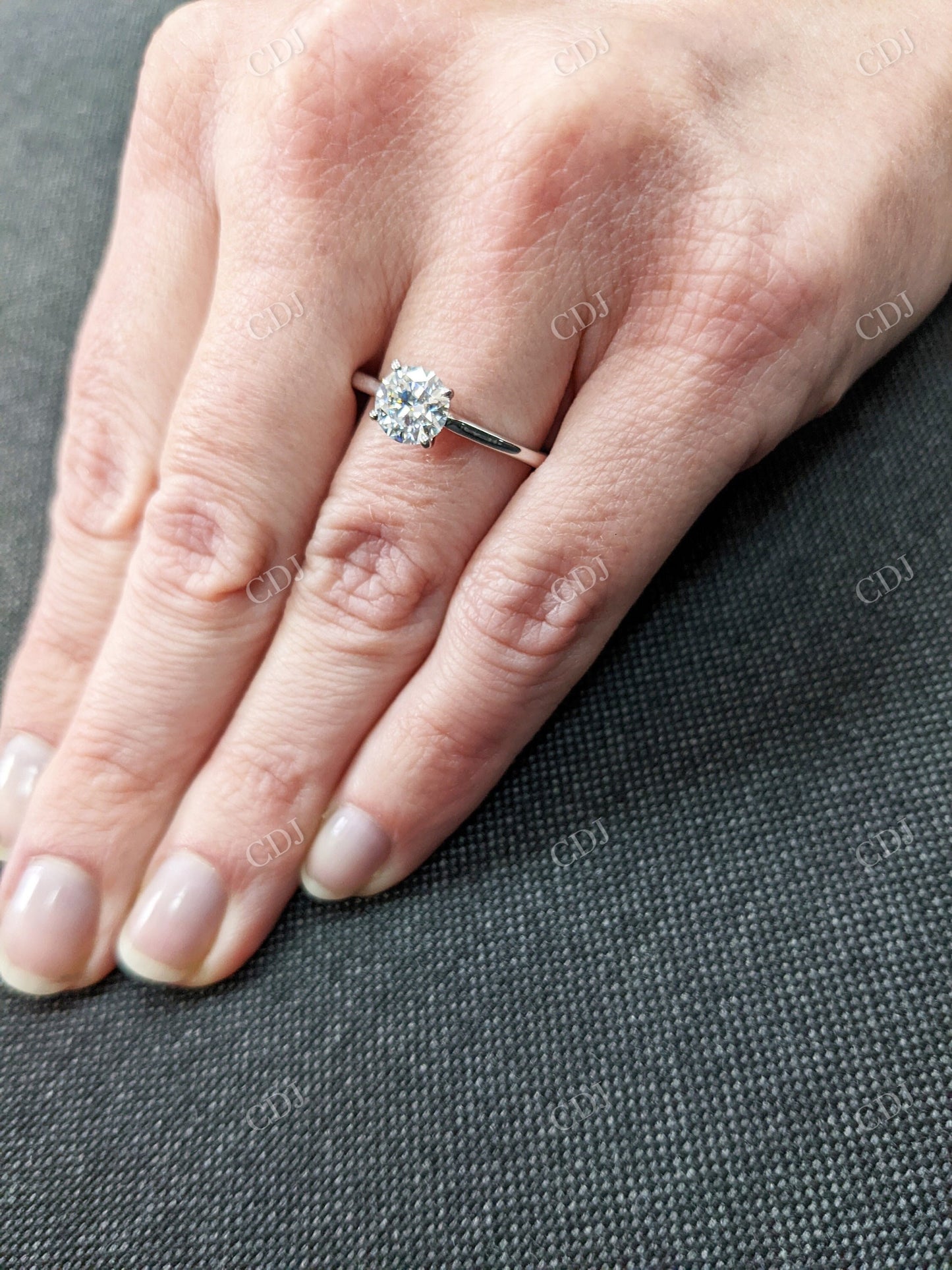 1.00CTW Dainty Round Moissanite Engagement Ring customdiamjewel