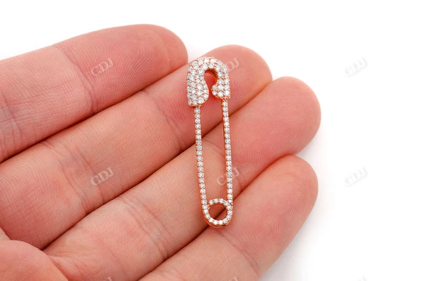 0.80CTW Diamond Safety Pin Pendant customdiamjewel