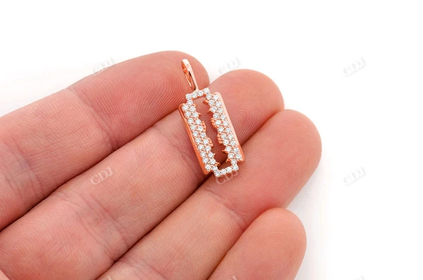 0.50CTW Double Edge Razor Blade Pendant customdiamjewel