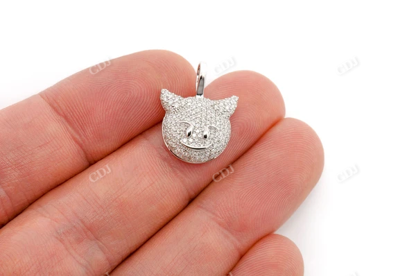 0.60CTW Iced Out Devil Emoji Pendant customdiamjewel
