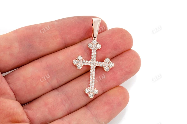 1.40CTW Half Bezel Cross Pendant customdiamjewel