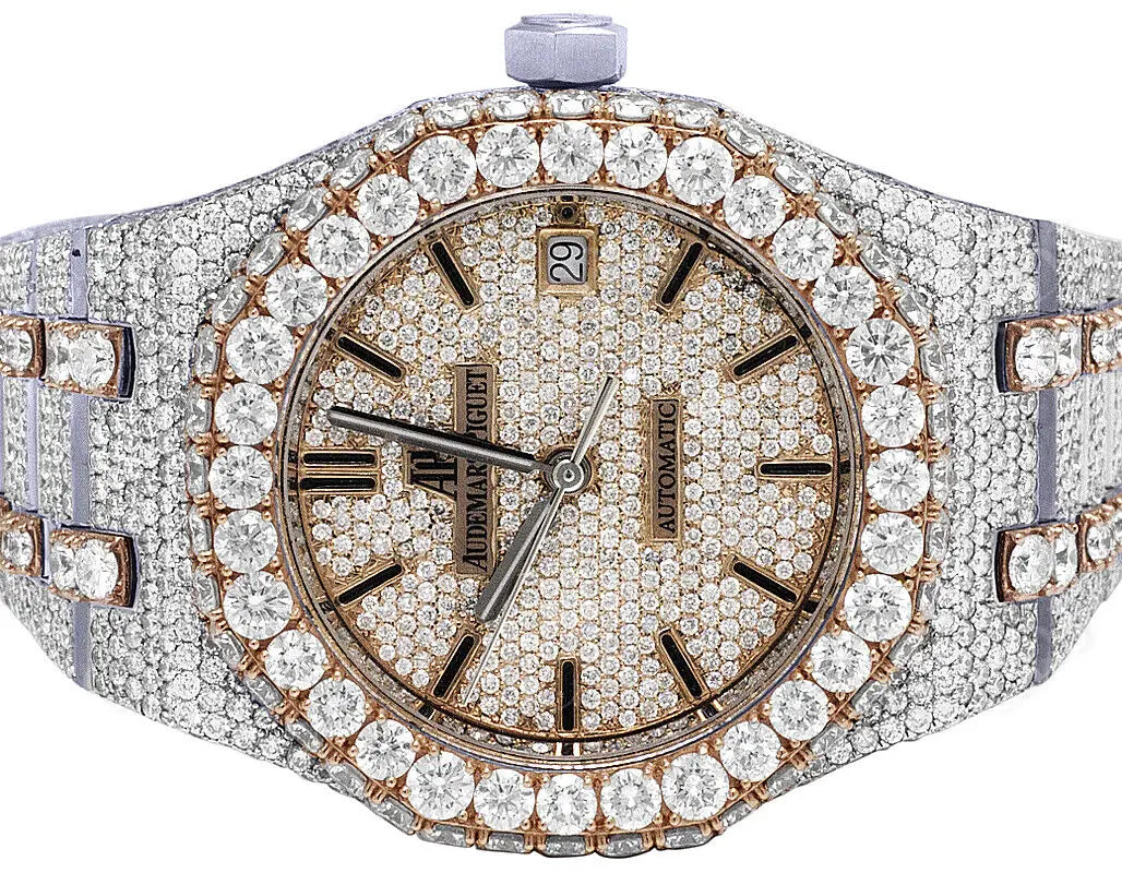 Iced Out AP Automatic Mechanical Lab Diamond Watch For Men's customdiamjewel