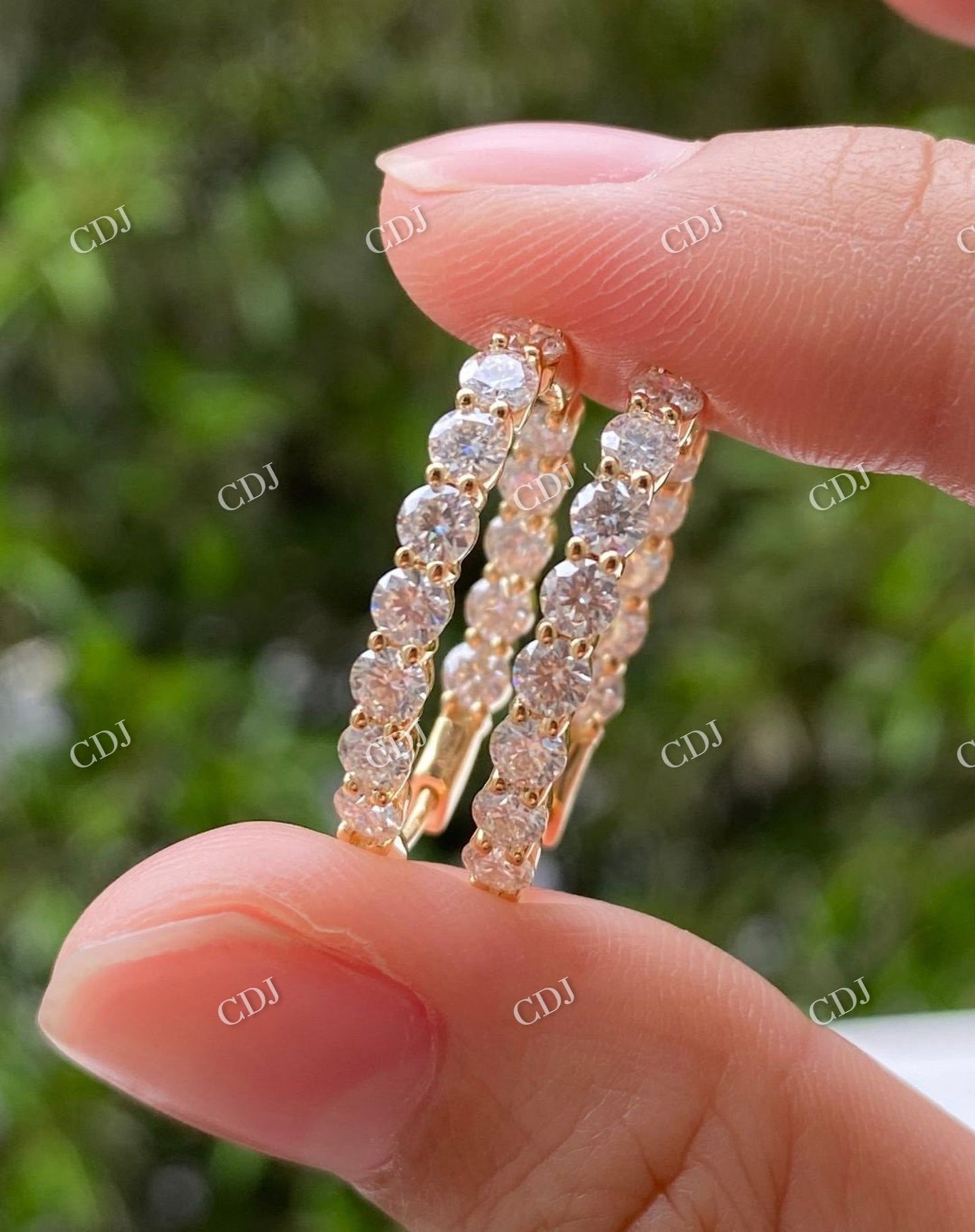 Moissanite Diamond Latch back Clip Hoop Wedding Earrings customdiamjewel