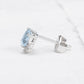 Aquamarine Stud Minimalist Diamond Earrings  customdiamjewel   