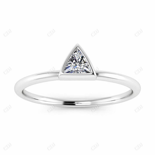 0.15CTW Triangle Diamond Solitaire Engagement Ring  customdiamjewel 10KT White Gold VVS-EF