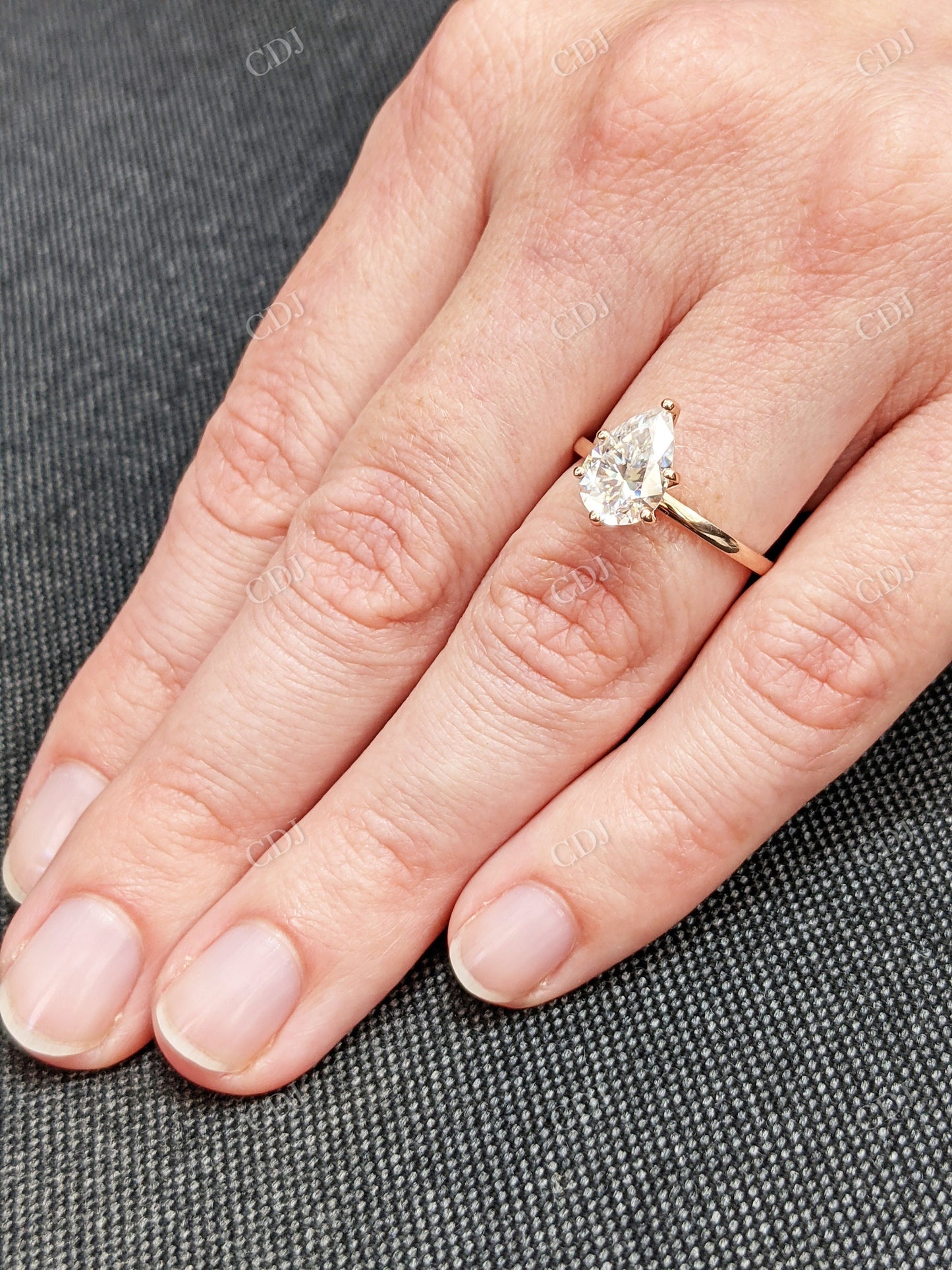 2.00CT Pear Cut Moissanite Engagement Ring customdiamjewel