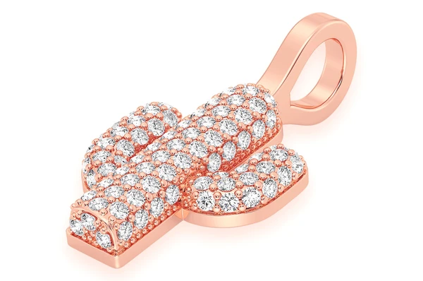 0.35CTW Cluster Diamond Cactus Pendant customdiamjewel