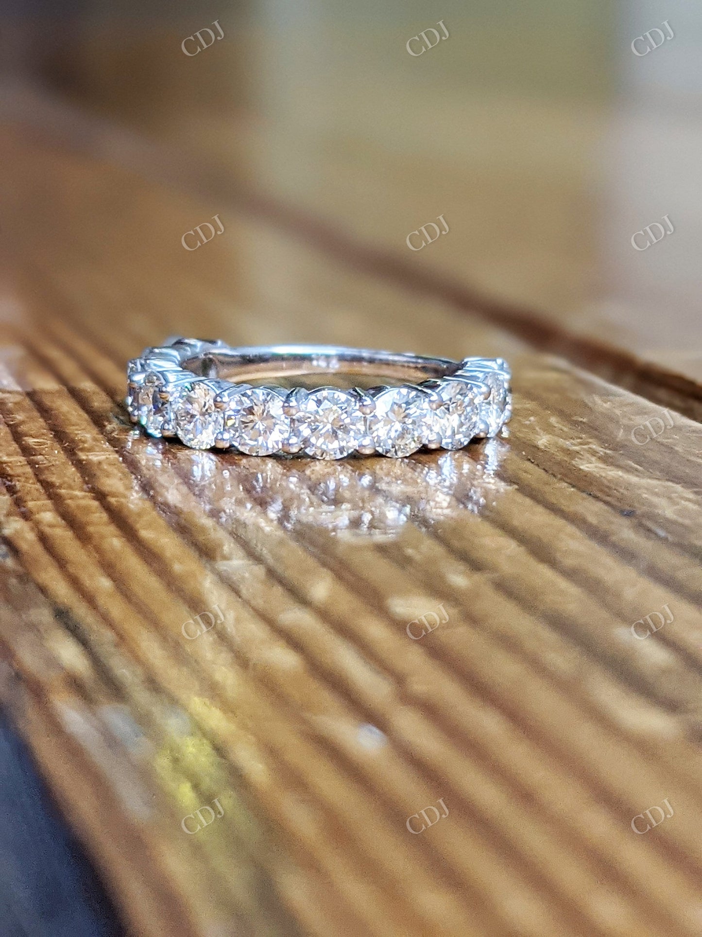 2.15CTW Round Cut Moissanite Wedding Band customdiamjewel