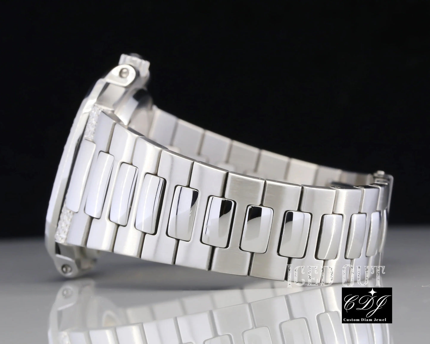 Hip Hop Iced Out Patek Blue Dial Moissanite Custom Watch customdiamjewel