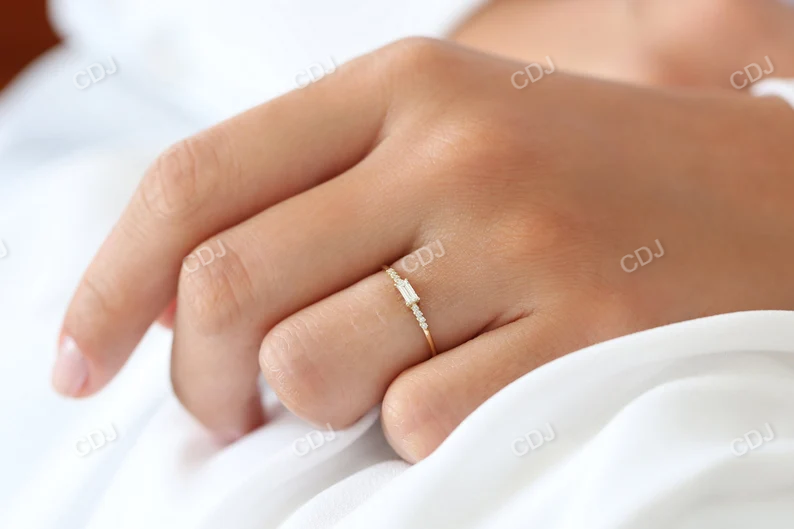 0.25CTW Minimalist Baguette Lab Grown Diamonds Solitaire Band customdiamjewel