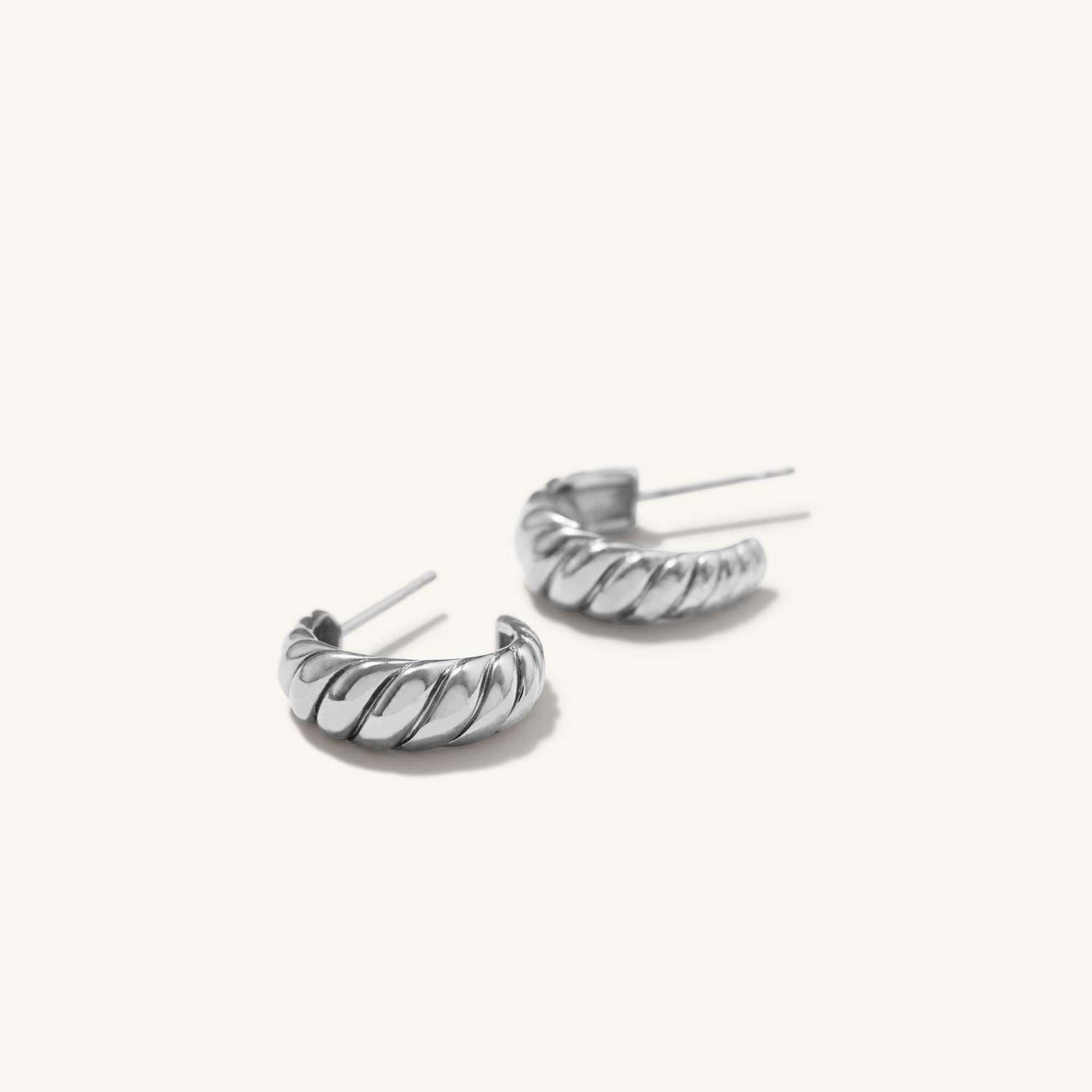 Antique 14K Solid Gold Croissant Dome Hoops Earrings customdiamjewel