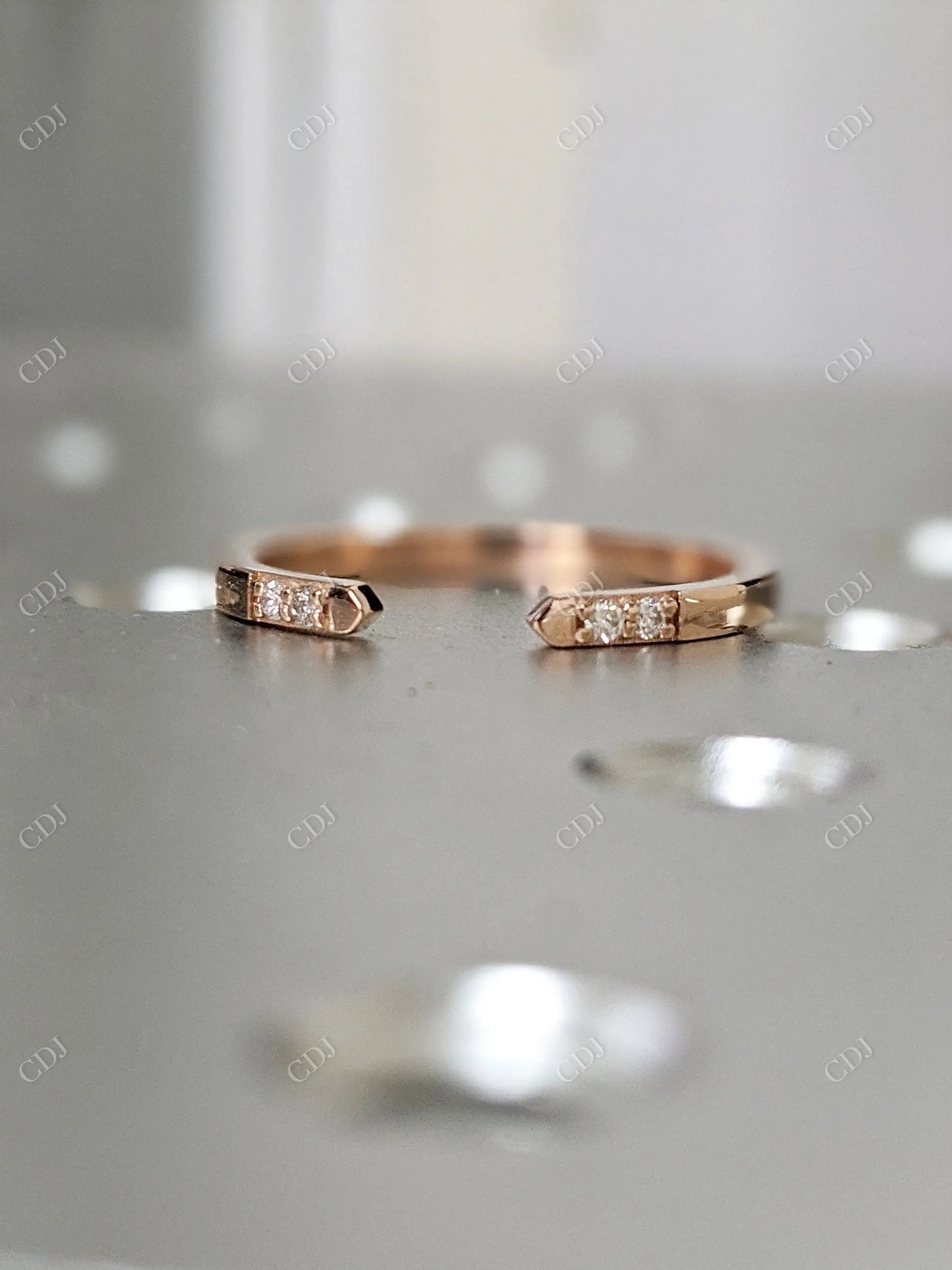 0.05CT Round Lab Grown Diamond Cuff Ring customdiamjewel