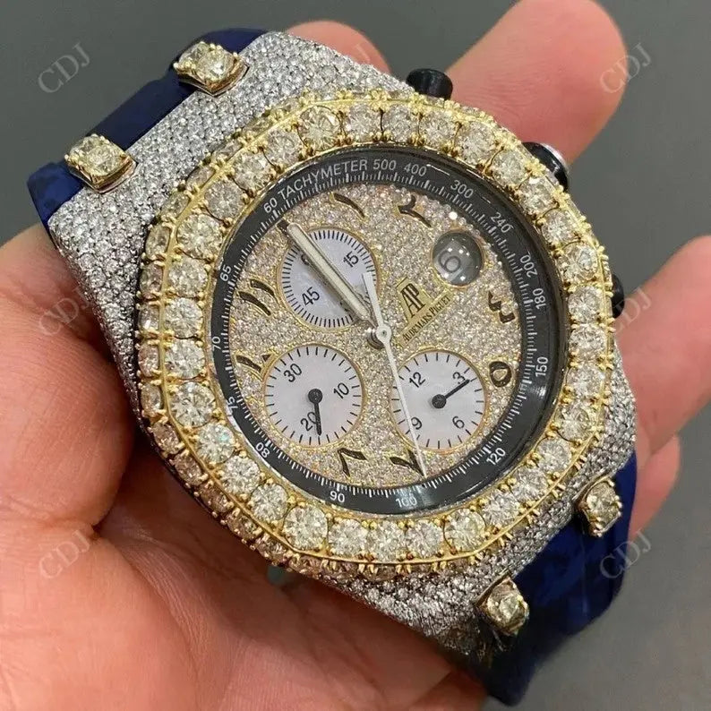 Hip Hop Lab Diamond Studded Iced Out Men's AP Watch customdiamjewel
