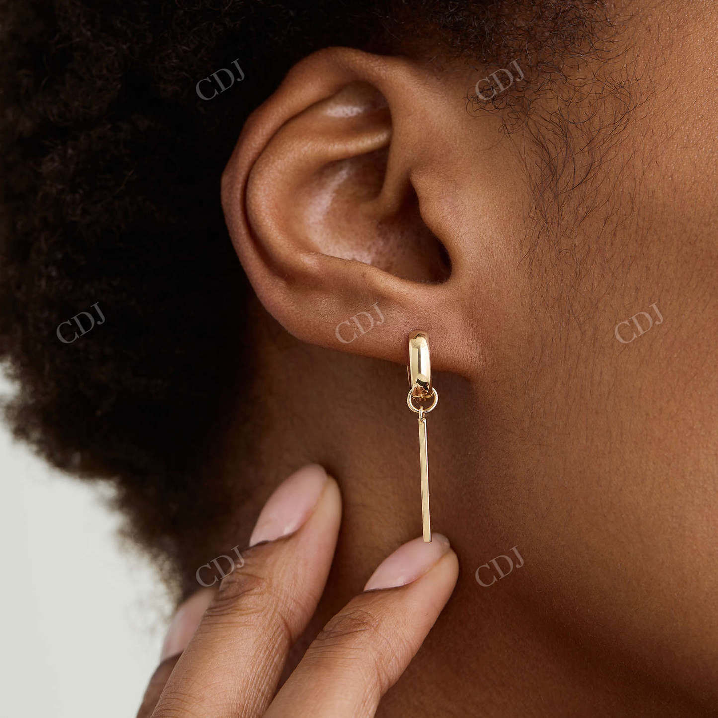 Single Bar Hoop Earrings customdiamjewel