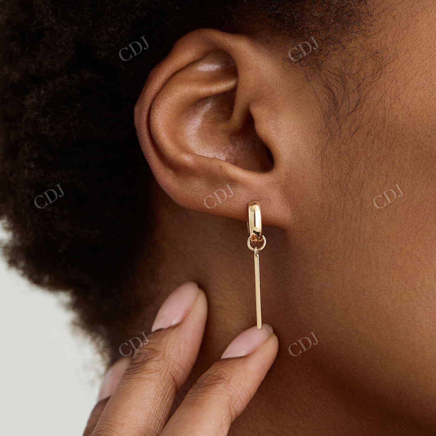 Single Bar Hoop Earrings  customdiamjewel   