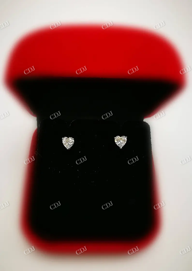 0.75CT Moissanite Heart Shape Stud Earring customdiamjewel