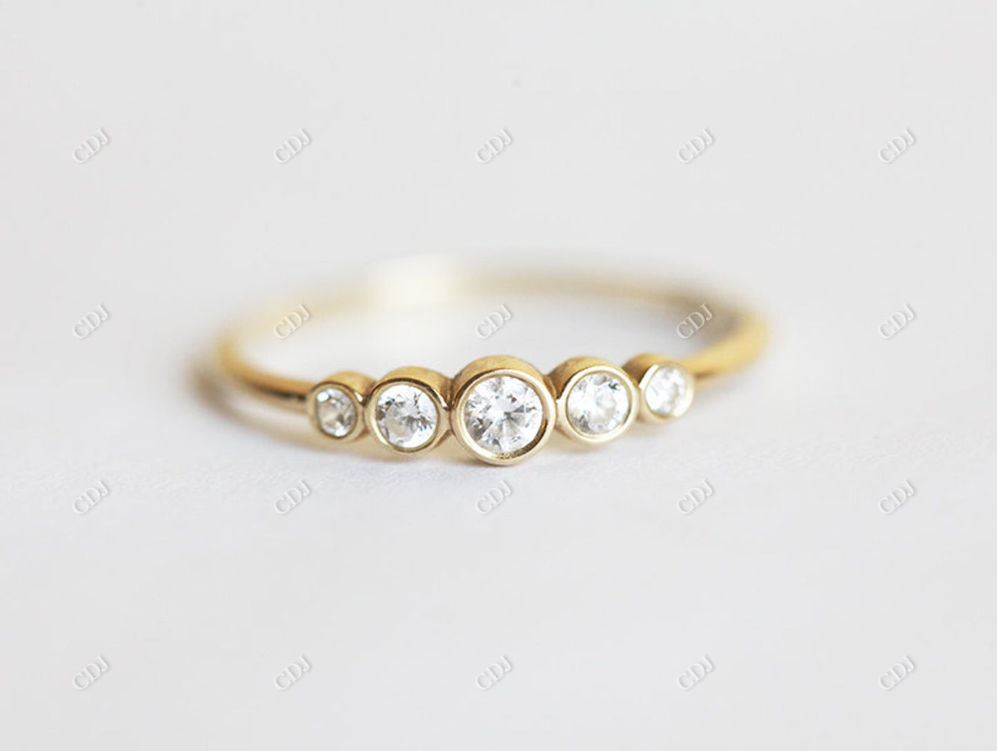 5 Stone Bezel Set Natural Diamond Engagement Ring customdiamjewel