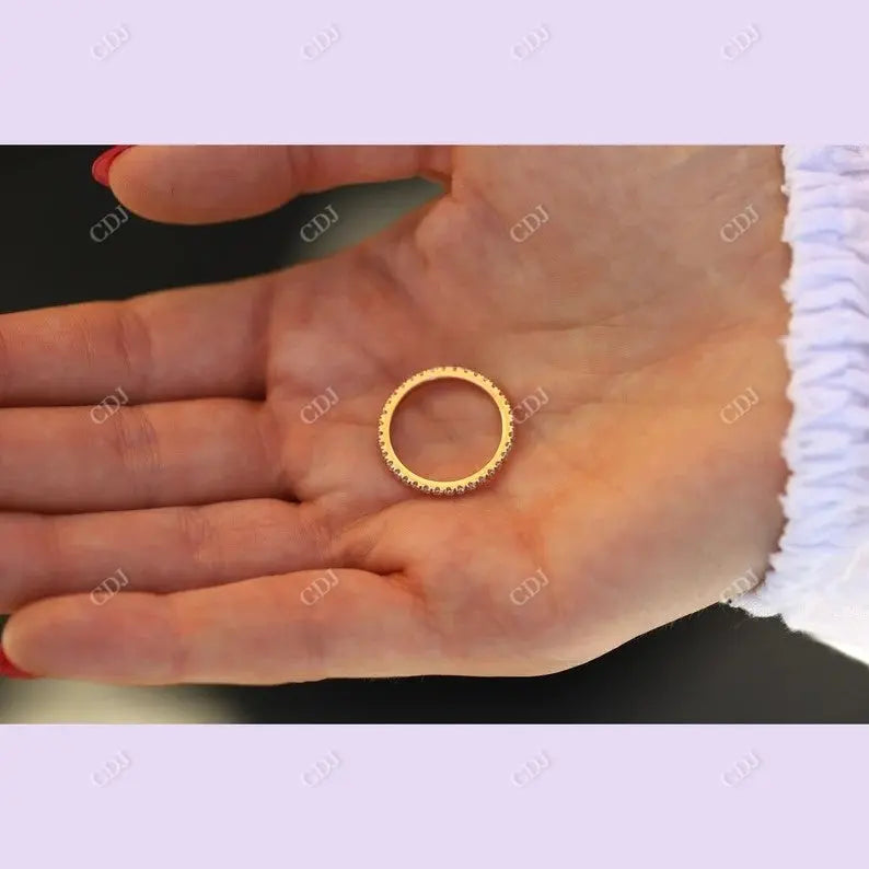 Unique Round Cut Full Eternity Rose Gold Moissanite Wedding Band customdiamjewel
