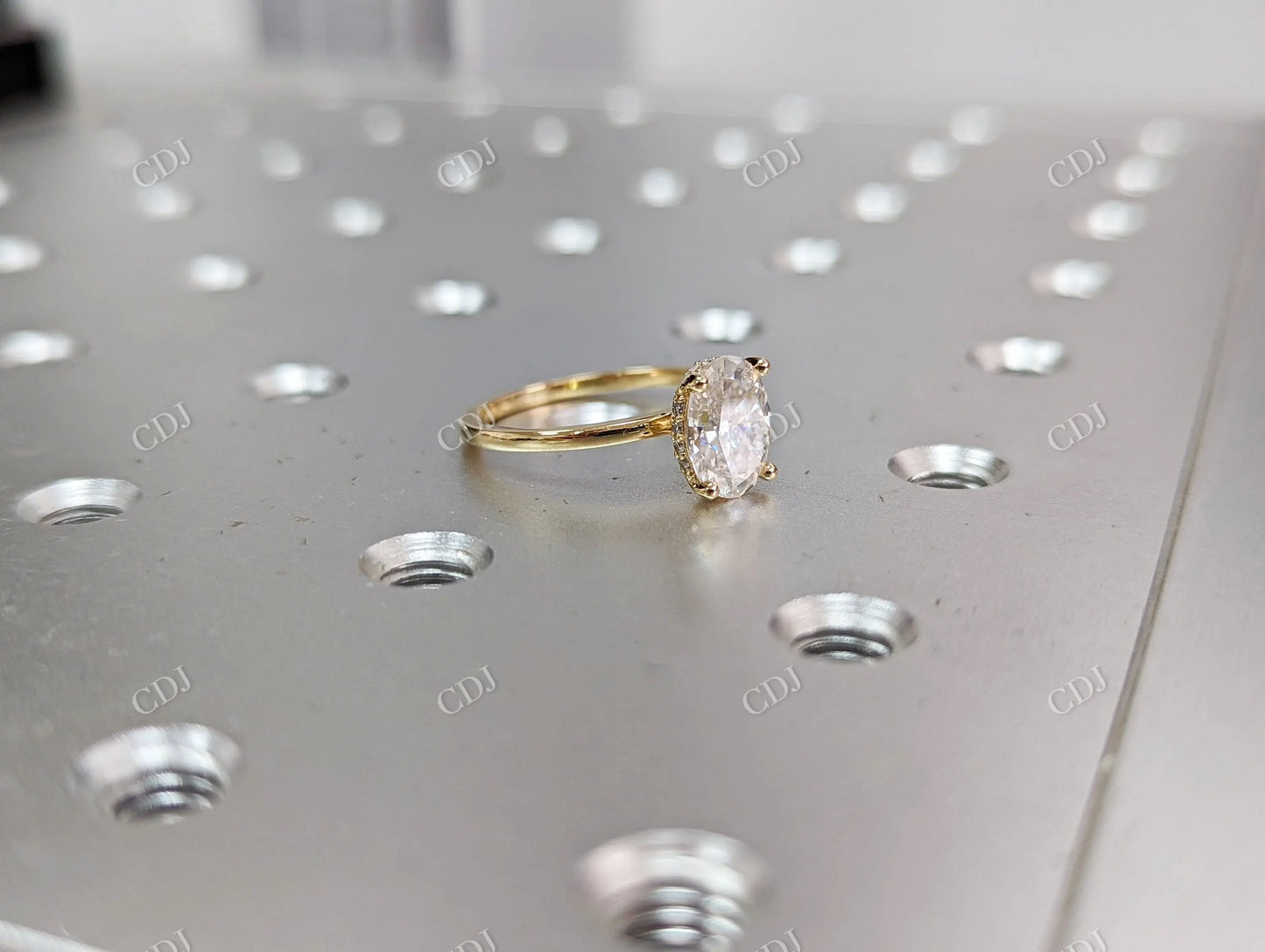 1.80CTW Oval Cut Moissanite Halo Engagement Ring customdiamjewel