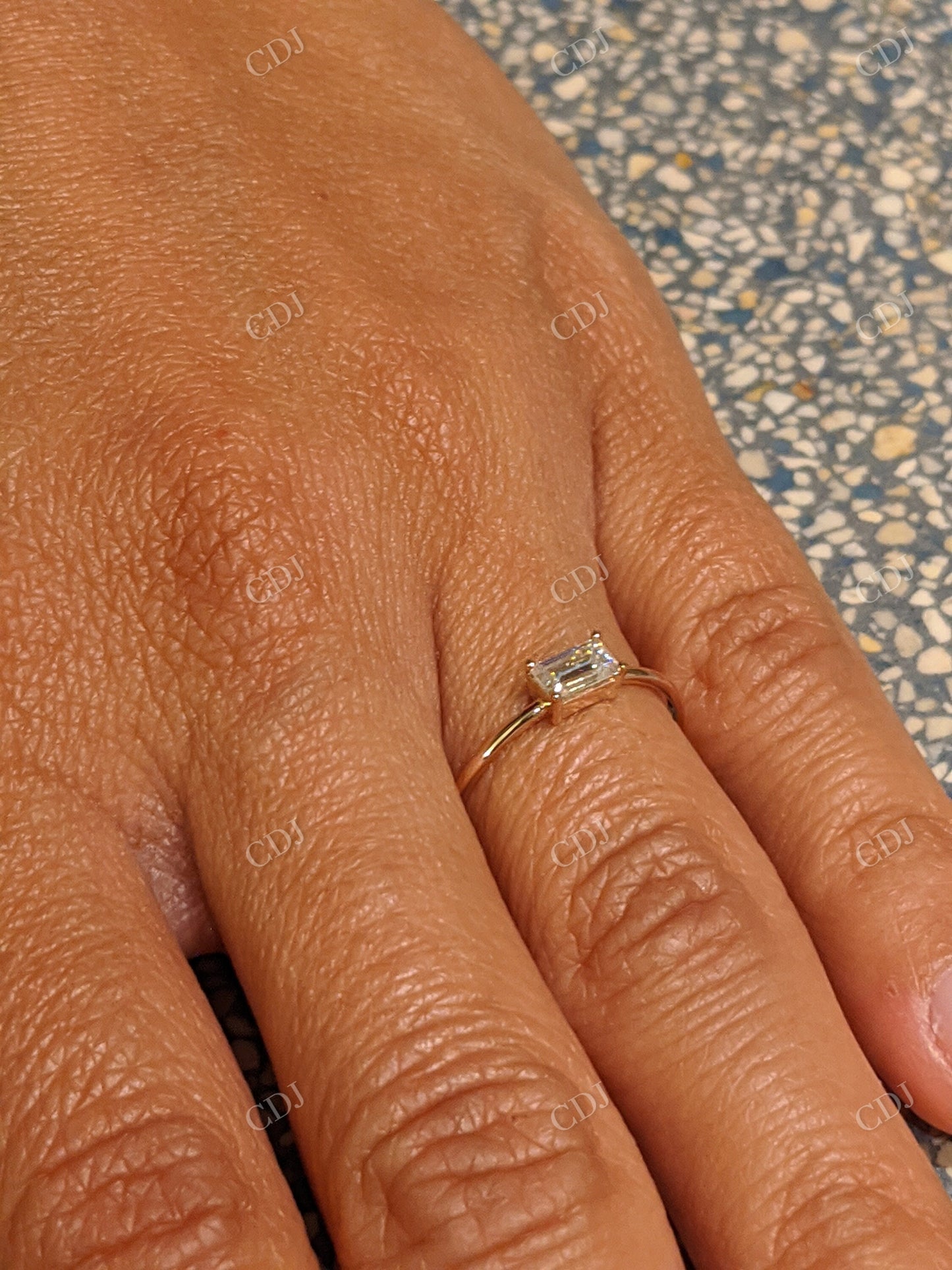 0.30CTW Baguette Cut Moissanite Engagement Ring customdiamjewel