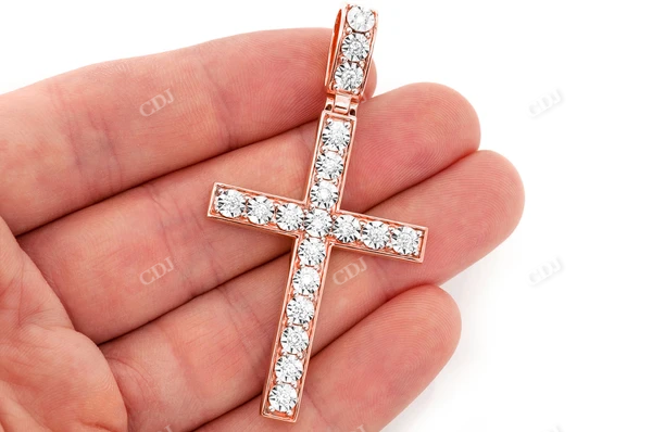 0.75CTW Bezel Set Extra Large Cross Pendant customdiamjewel