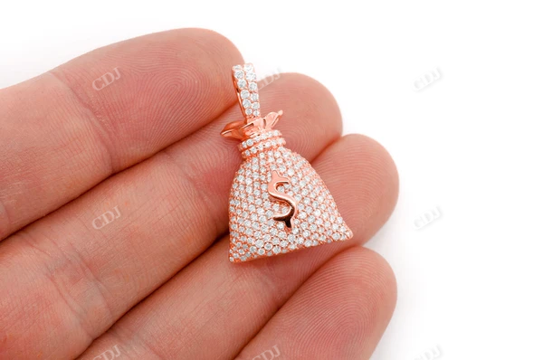 1.50CTW Diamond Money Bag White Gold Pendant customdiamjewel